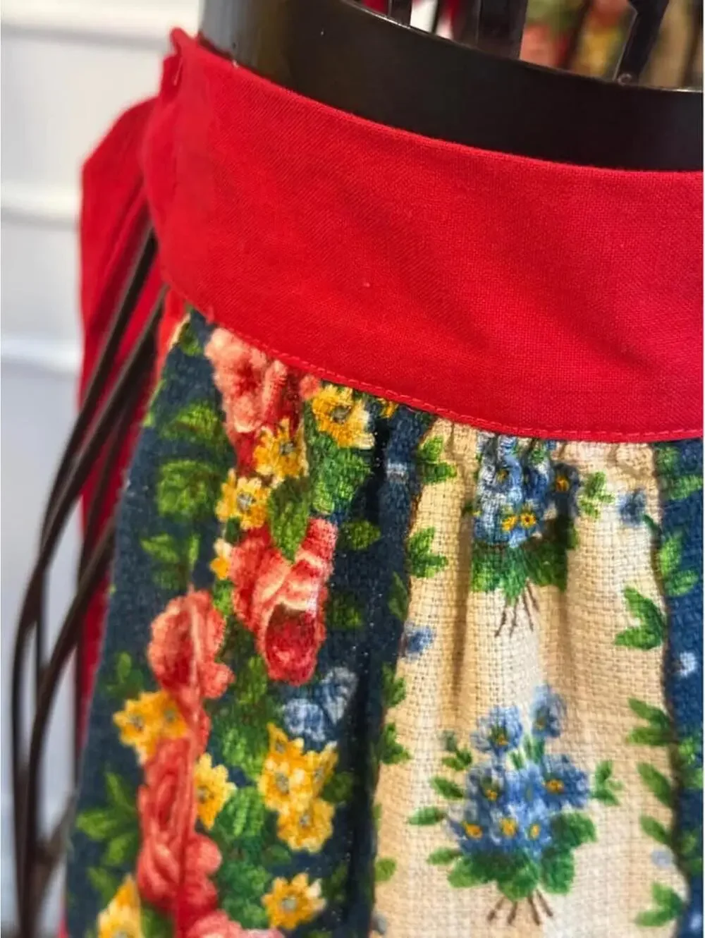 Vintage Red Apron | Christmas Apron